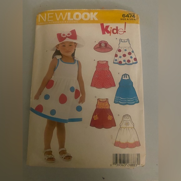 🎉5/$10🎉 Vintage New Look 6474 Size A 1/2 to 4 Sewing Pattern new - Picture 1 of 6